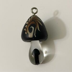 Shadow Mushroom Pendant Black Mushroom Clear Stem